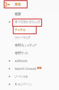 アナリティクス　チャネル