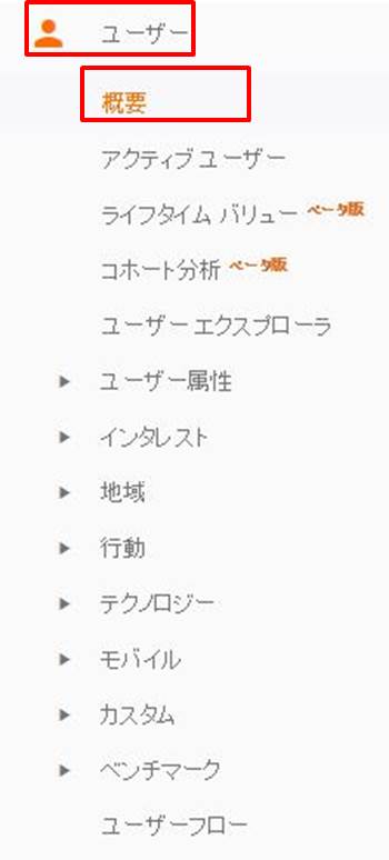 アナリティクス　ユーザー